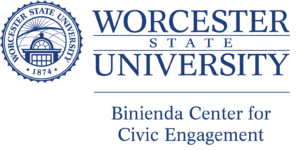 Worcester State University logo with text: “Binienda Center for Civic Engagement” below the university name and seal.