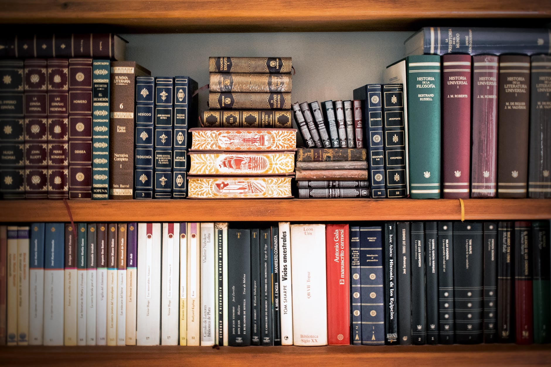 A shelf full of academic books
