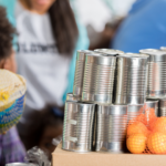 canned goods and oranges