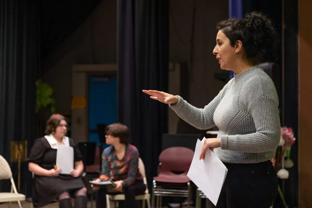 Bustos gives direction to acting students