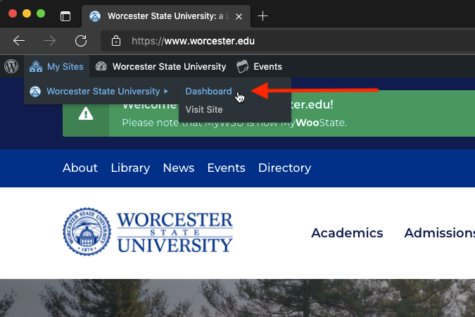 A screen shot showing how to edit Faculty Profiles