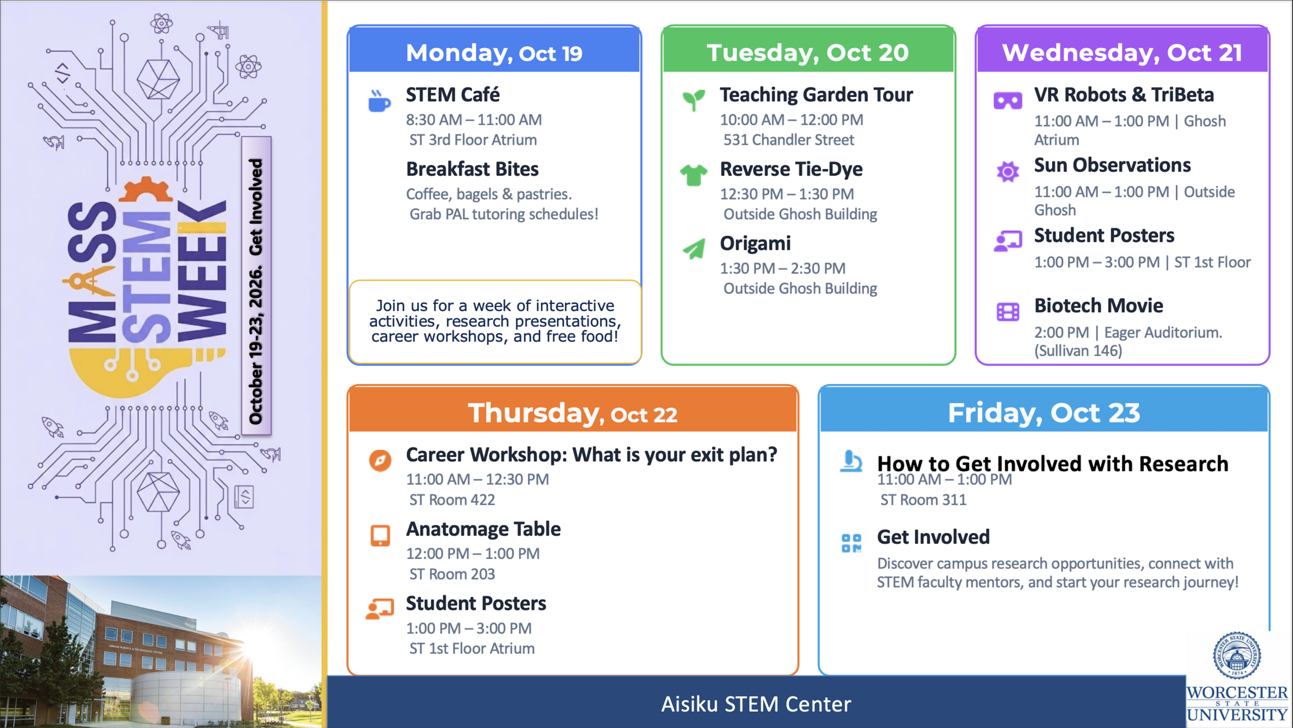 Schedule of STEM Week 2026