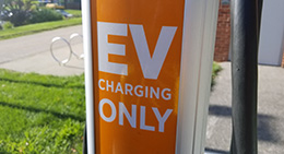 One of the EV charging stations on campus