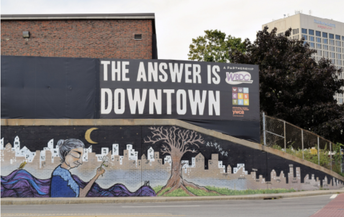 Mural in downtown worcester