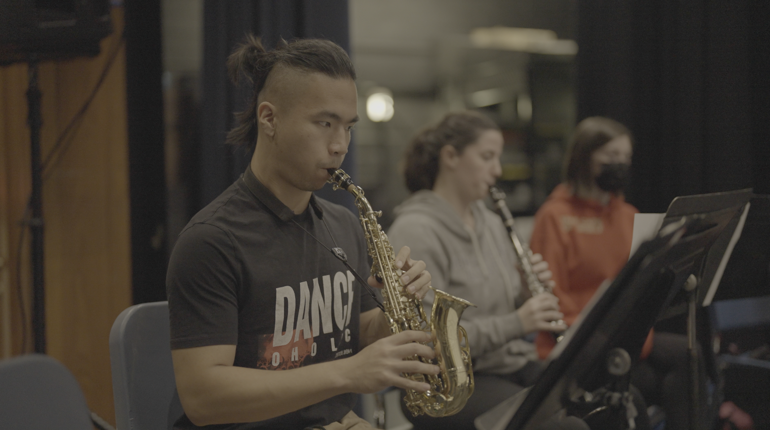 Jazz ensemble at Worcester State, Saxophone and Clarinet