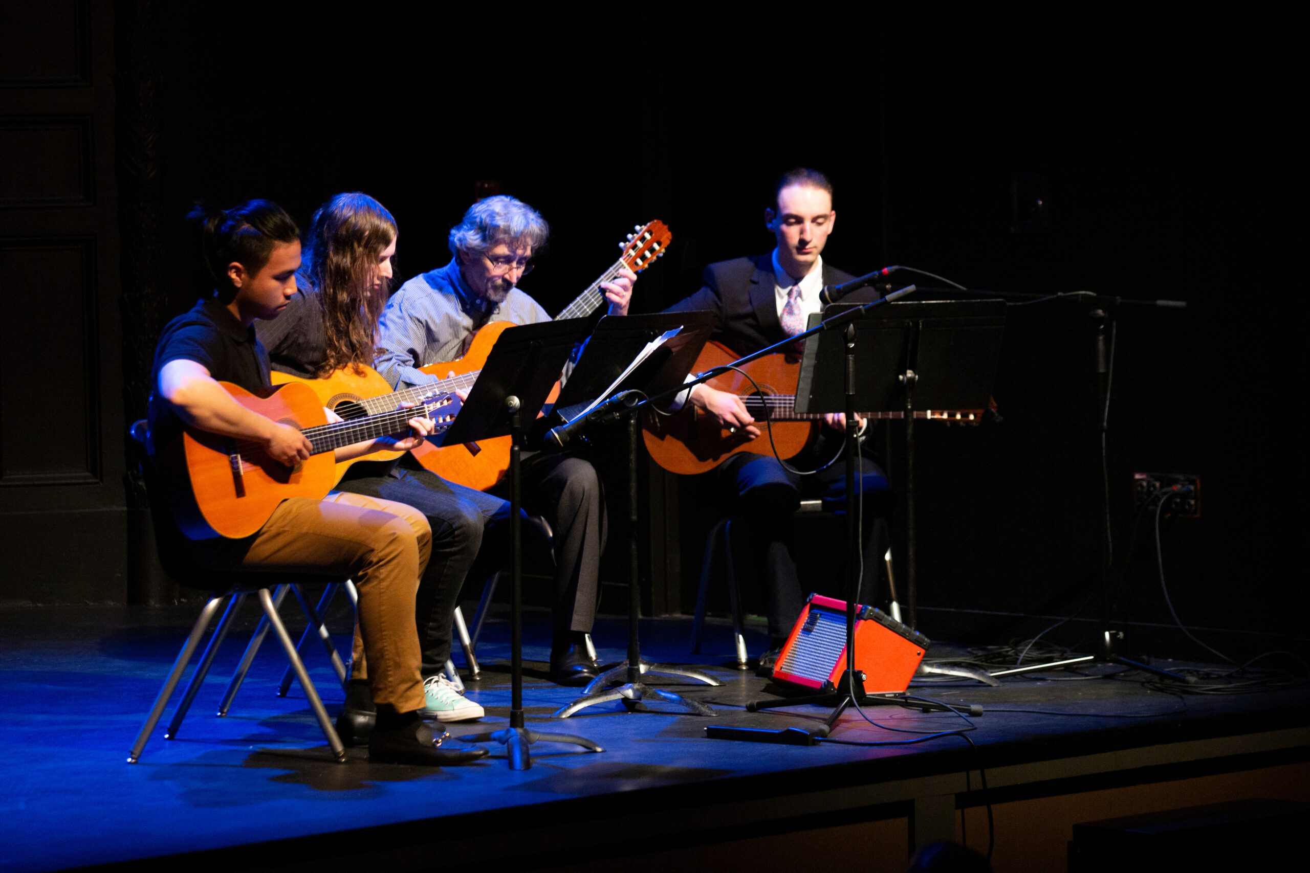 Worcester State VPA's guitar ensemble performs in the Spring 2022 Mosaic of Music