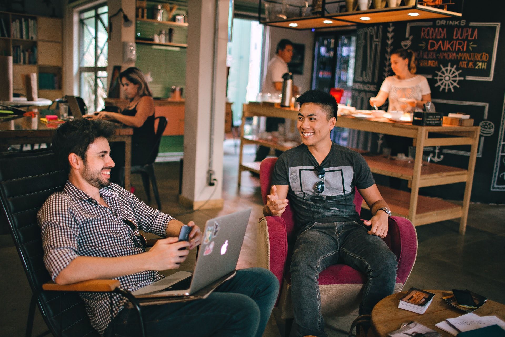 Young people in communal space