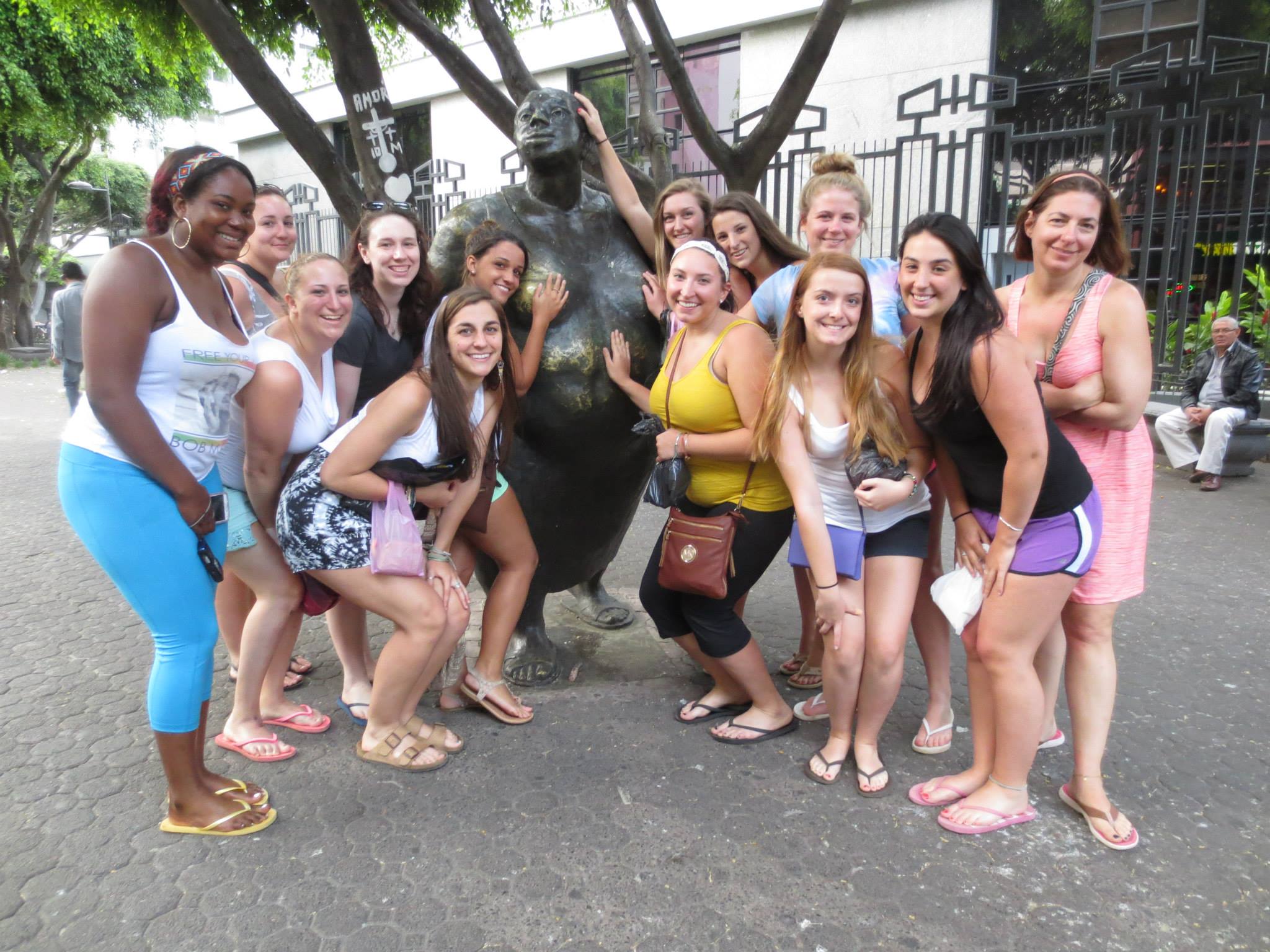 Students posing for a photo while studying abroad