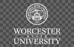 Worcester State University Seal (vertical, white)