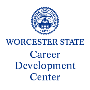Worcester State University seal above the text “Worcester State Career Development Center” in blue on a white background.