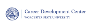 Worcester State University Career Development Center logo with university emblem on the left and text on the right.